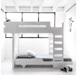 Lit Superposé F+ A Bed Et Son Matelas - Blanc -LES ENFANTS DU DESIGN Soldes new lits superposes a and f beds blanc rafa kids 5 1264x1234