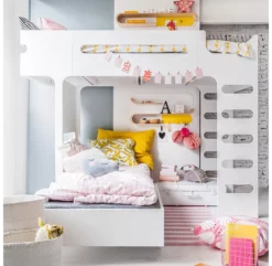 Lit Superposé F+ A Bed Et Son Matelas - Blanc -LES ENFANTS DU DESIGN Soldes new lits superposes a and f beds blanc rafa kids 8 1264x1234