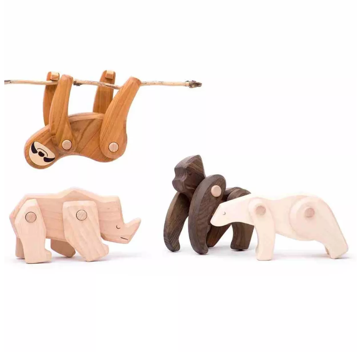 Ours Polaire En Bois Articulé 6 Ours Polaire En Bois Articulé – Image 4