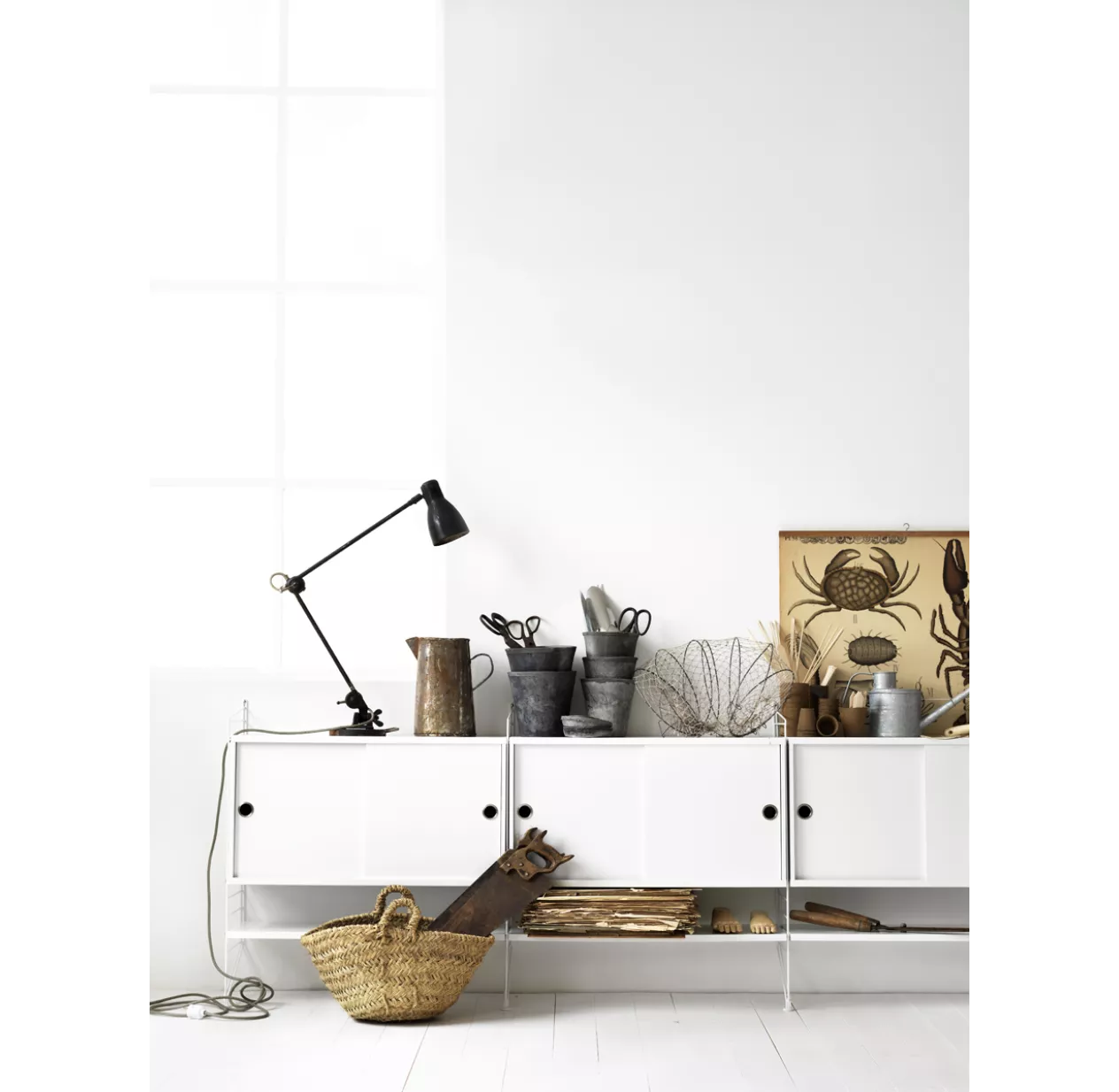 Portant Mural Au Sol 85 X 30 Cm - Blanc 5 Portant Mural Au Sol 85 X 30 Cm - Blanc – Image 3