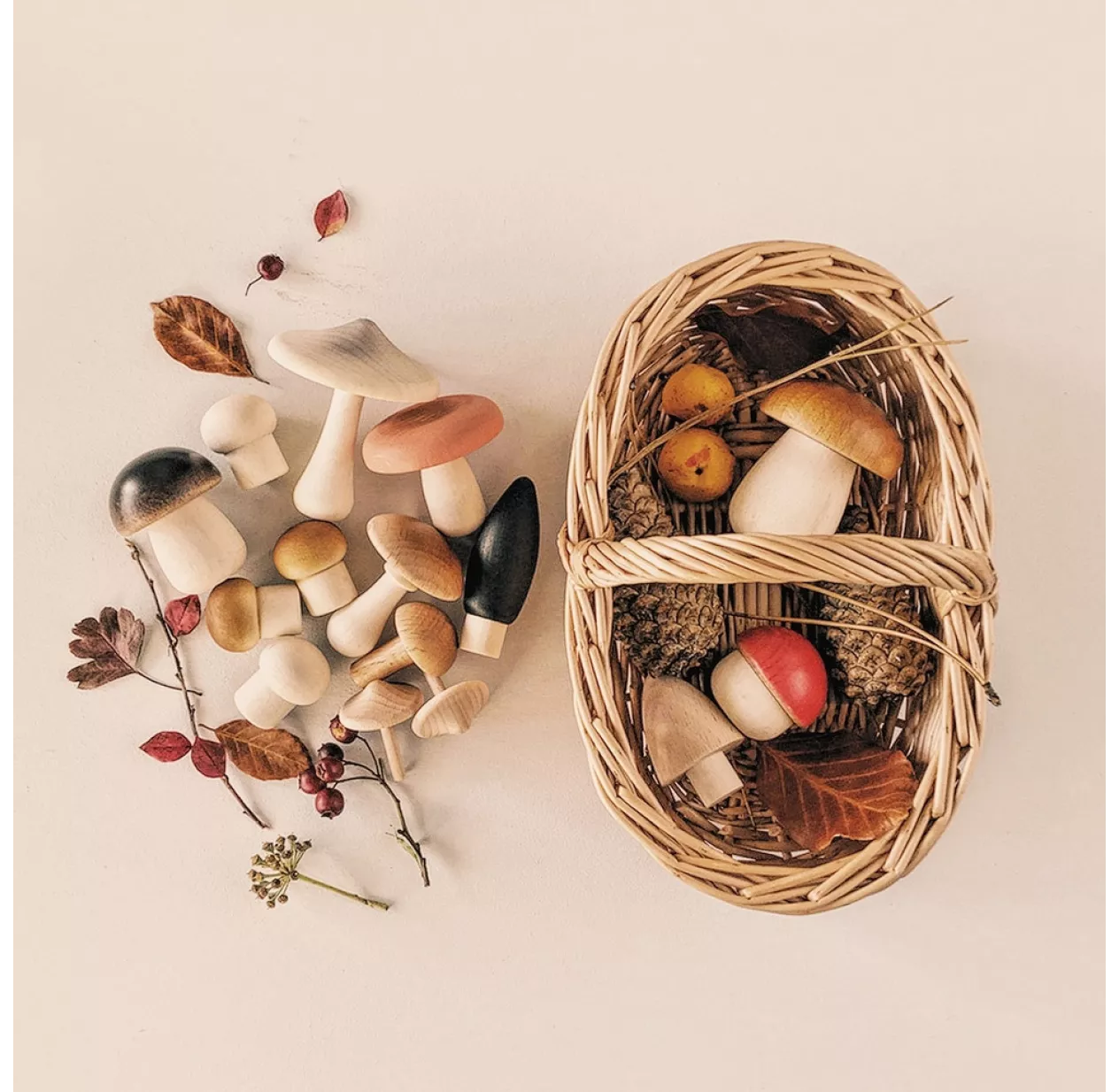 Panier De Champignons En Bois 4 Panier De Champignons En Bois – Image 2