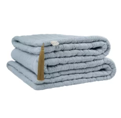 Plaid Tatami Sweet Blue - Bleu Clair -LES ENFANTS DU DESIGN Soldes plaid tatami numero 74 bleu ciel 3 1264x1234