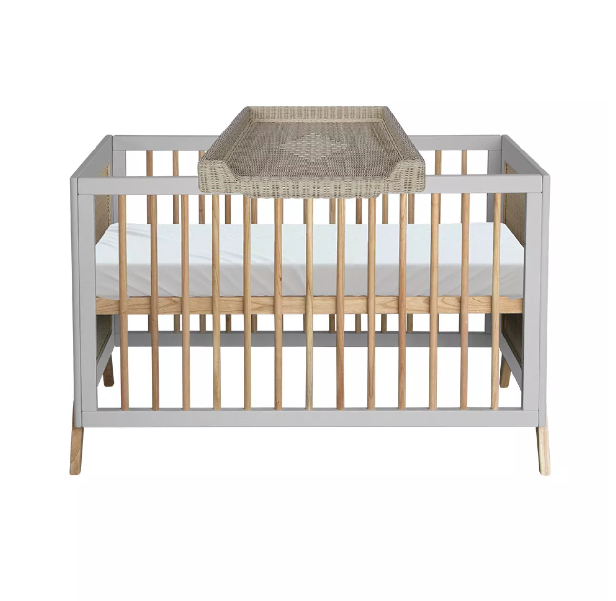 Lit Bébé évolutif Cèdre Et Rotin Marélia 70x140cm - Lune 8 Lit Bébé évolutif Cèdre Et Rotin Marélia 70x140cm - Lune – Image 6