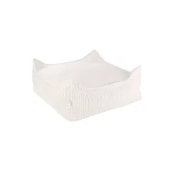 Pouf Carré Ottoman En Velours Côtelé - Ecru