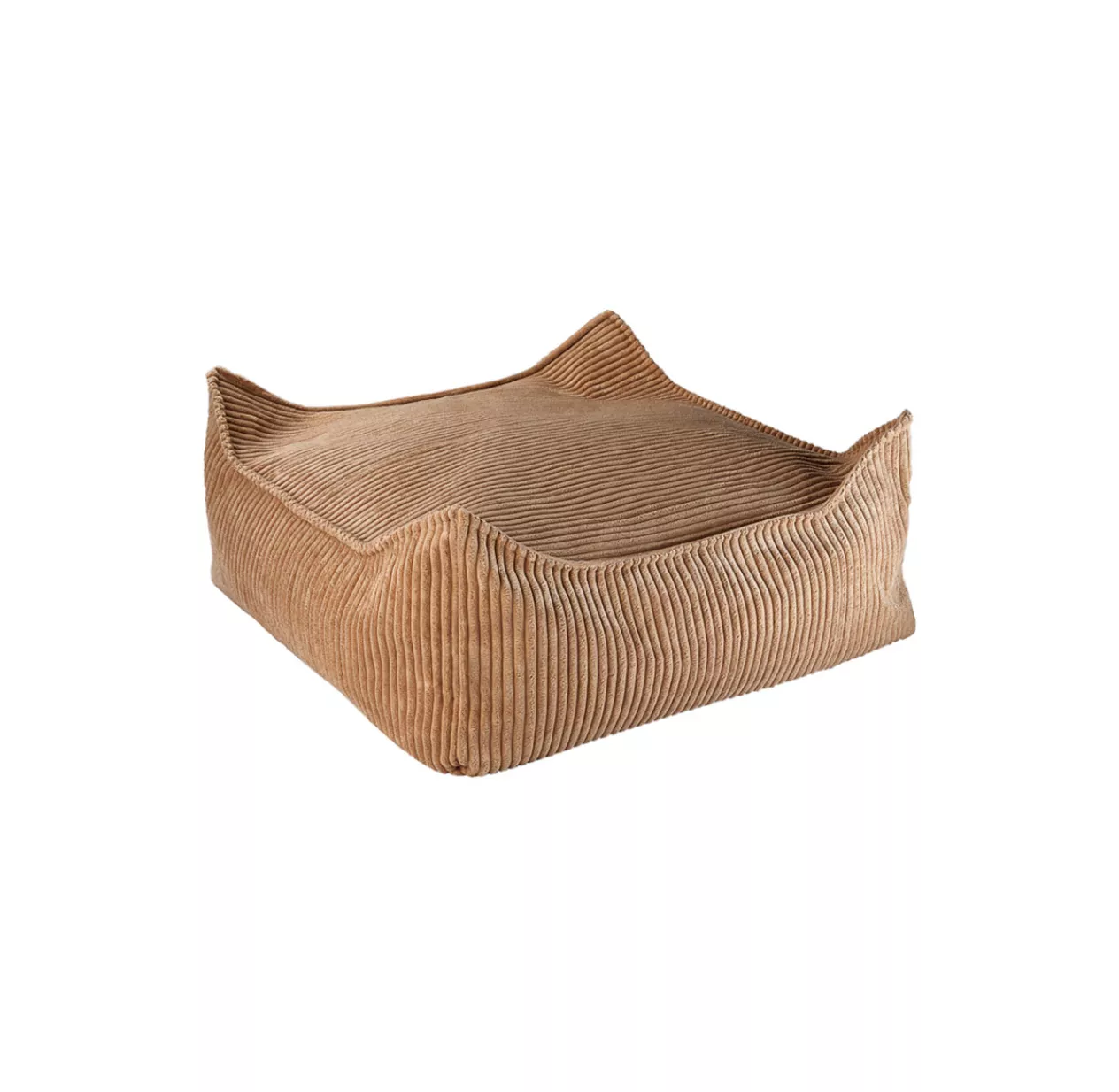 Pouf Carré Ottoman En Velours Côtelé - Toffee 3 Pouf Carré Ottoman En Velours Côtelé - Toffee