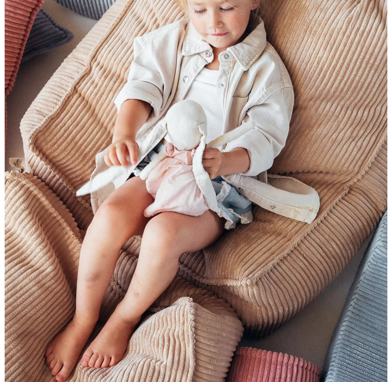 Pouf Carré Ottoman En Velours Côtelé - Toffee 6 Pouf Carré Ottoman En Velours Côtelé - Toffee – Image 4