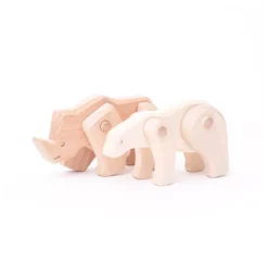 Rhinocéros En Bois Articulé -LES ENFANTS DU DESIGN Soldes rhinoceros en bois articule bajo 5 1264x1234