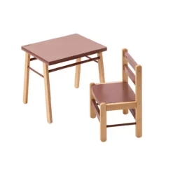 Table Gabriel Et Chaise Enfant Louise - Vieux Rose
