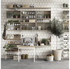 Table Murale Pliante - Frêne / Blanc -LES ENFANTS DU DESIGN Soldes table murale pliante ash white string 4 1264x1234