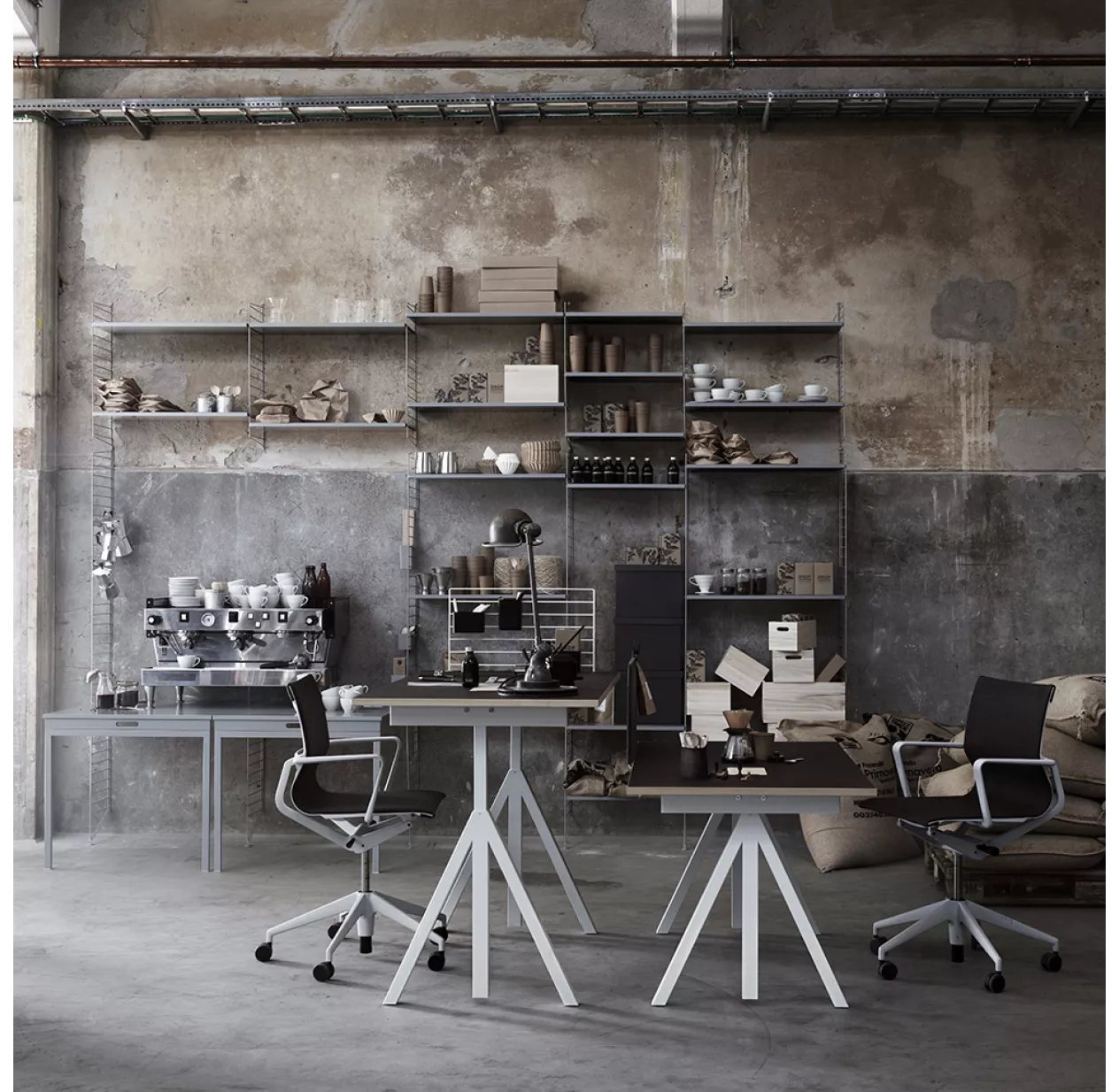 Table Murale Pliante - Gris 5 Table Murale Pliante - Gris – Image 3