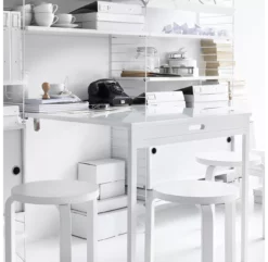 Table Murale Pliante - Blanc 7 Table Murale Pliante - Blanc -LES ENFANTS DU DESIGN Soldes table murale pliante white string 3 1264x1234