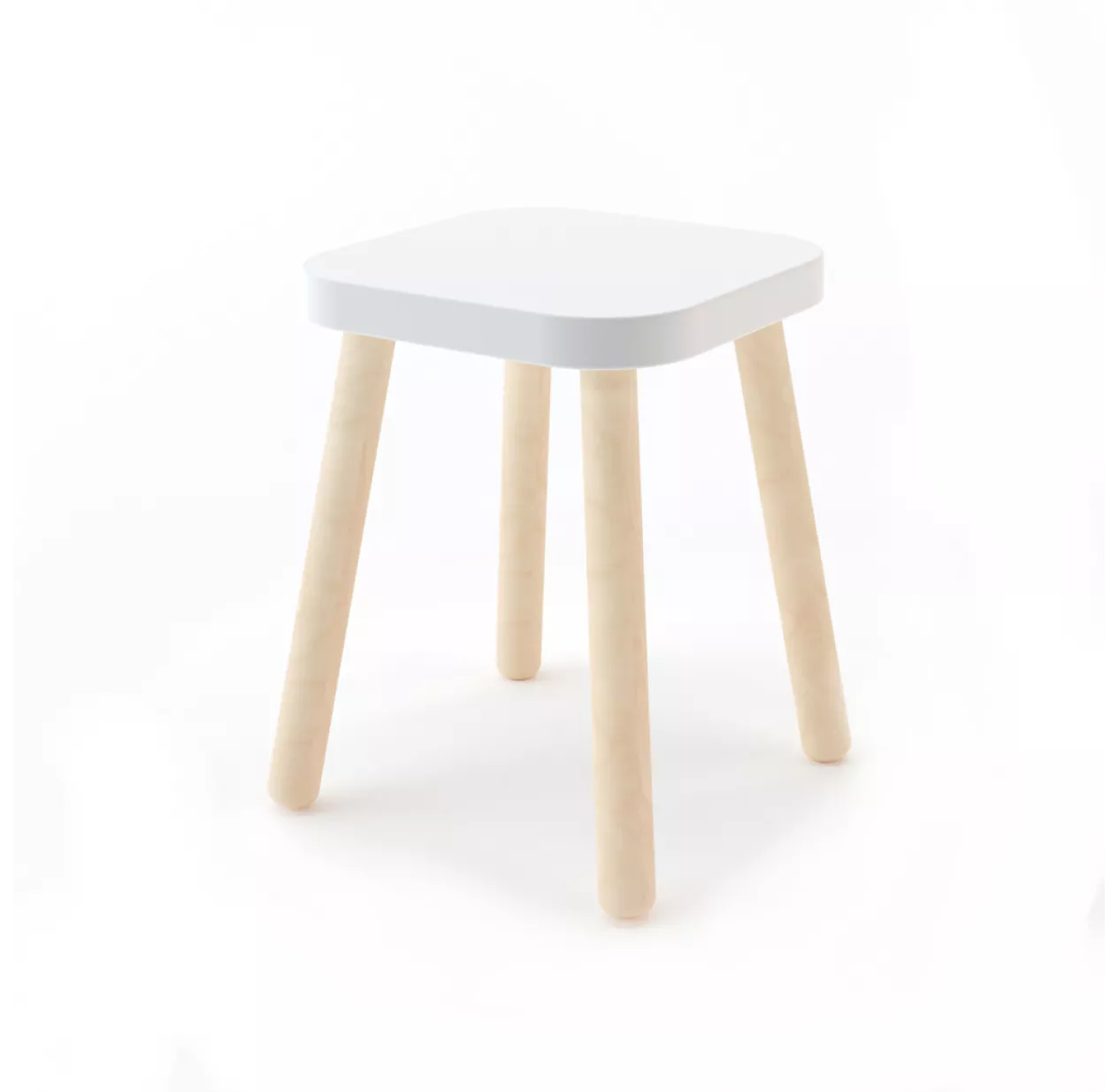 Tabouret Carré évolutif - Blanc/Bouleau 3 Tabouret Carré évolutif - Blanc/Bouleau