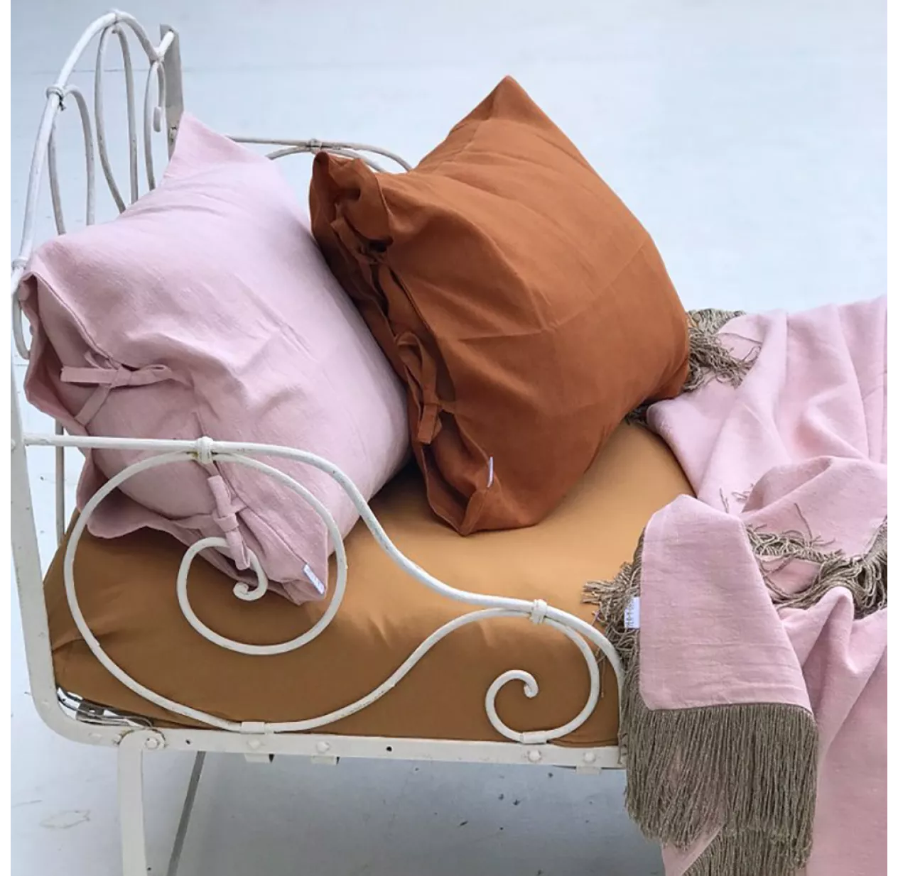 Taie D'oreiller En Lin 50 X 60 - Rose Pâle 4 Taie D'oreiller En Lin 50 X 60 - Rose Pâle – Image 2