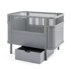 Sebra Tiroir Pour Lit Bébé évolutif - Gris -LES ENFANTS DU DESIGN Soldes tiroir rangement lit sebra gris 4 1264x1234